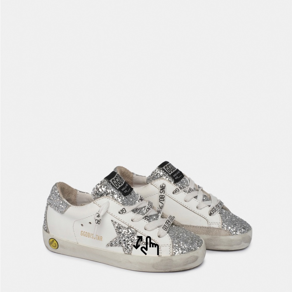 Golden Goose Deluxe Brand Super-Star sneakers with silver glitter star